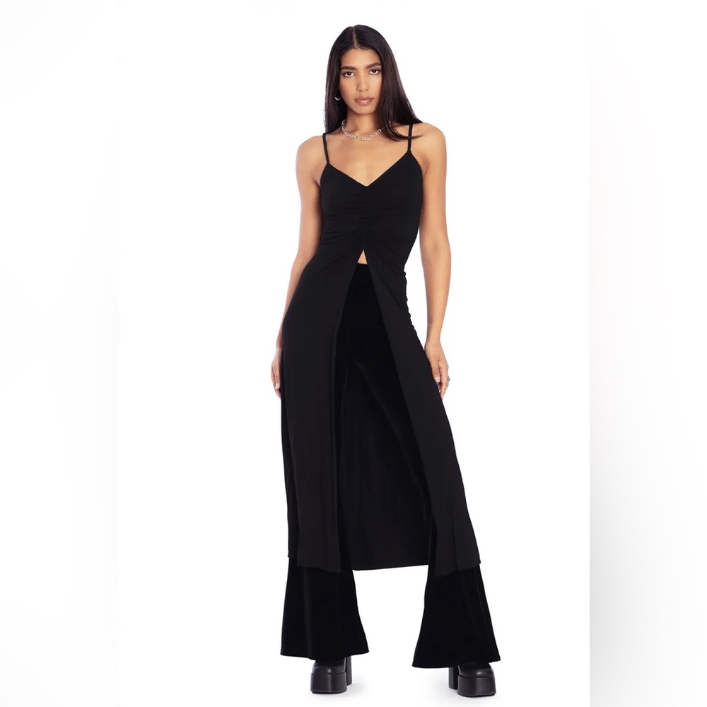 BLACKMILK Apparition Split Front MIDAXI TOP! Sheer Layering Long Cami Versatile